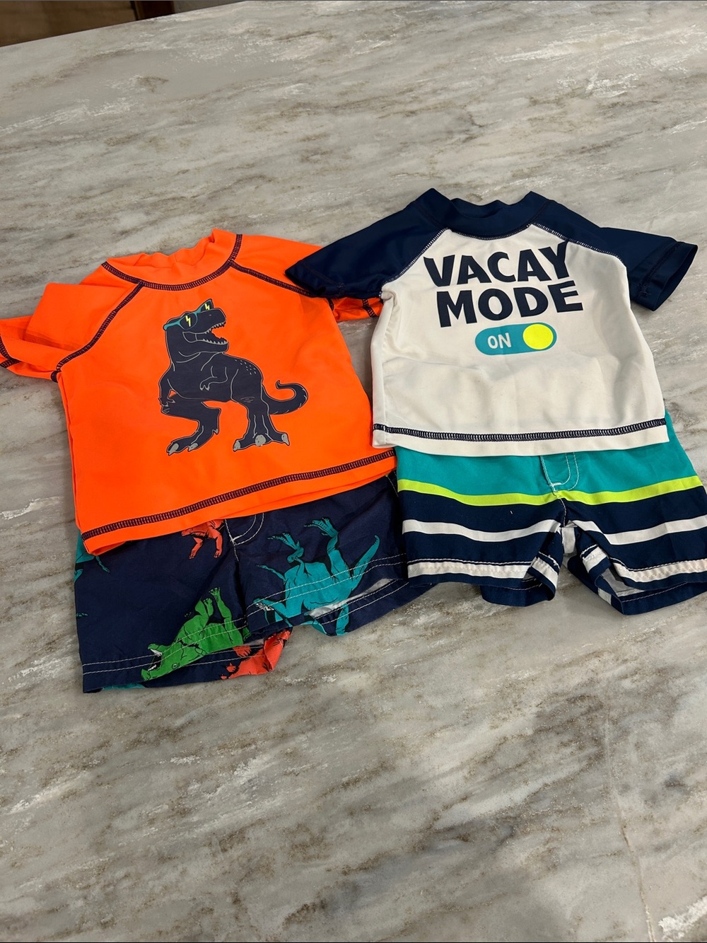 Boys 6 month carters swim lot trunks and swim shirt 6M